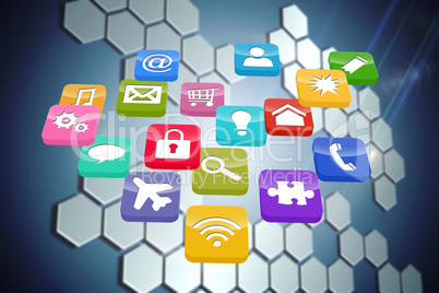 Composite image of colourful computer applications