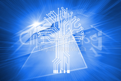 Composite image of circuit board background