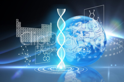 Composite image of dna helix interface