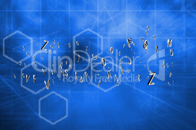 Composite image of silver letters