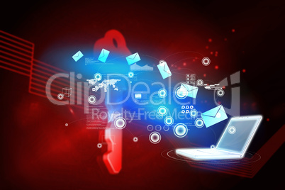 Composite image of email communication background