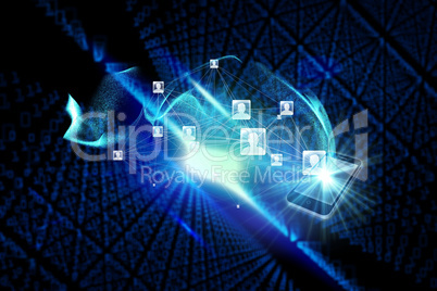 Composite image of social network background