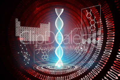 Composite image of dna helix interface