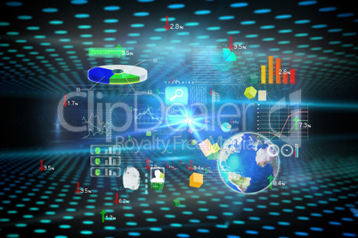 Composite image of global technology background