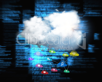 Composite image of cloud computing background