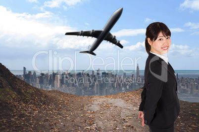 Composite image of smiling businesswoman Composite image of smiling businesswoman