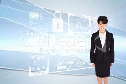 Composite image of smiling businesswoman