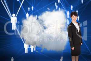 Composite image of smiling businesswoman