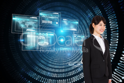 Composite image of smiling businesswoman