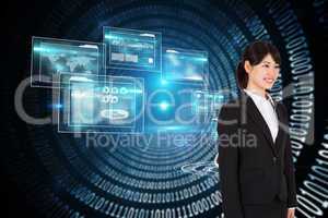 Composite image of smiling businesswoman