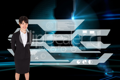 Composite image of smiling businesswoman