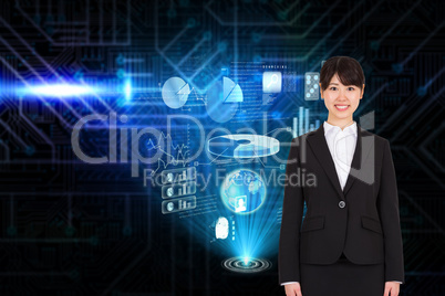 Composite image of smiling businesswoman