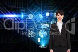 Composite image of smiling businesswoman