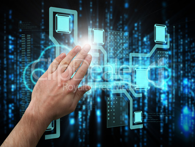 Composite image of hand presenting Composite image of hand presenting
