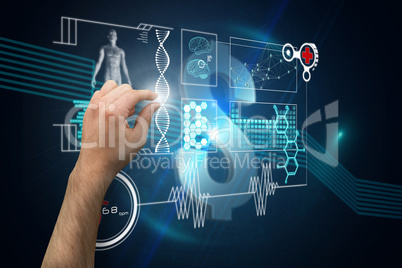 Composite image of hand presenting