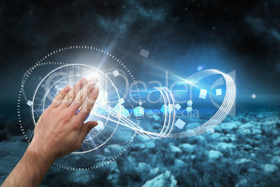 Composite image of hand presenting Composite image of hand presenting