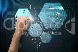 Composite image of hand presenting