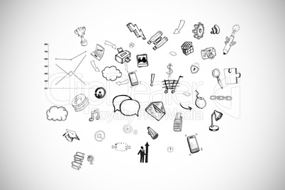 Composite image of computer application doodles Composite image of computer application doodles