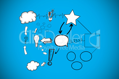 Composite image of idea flowchart doodle