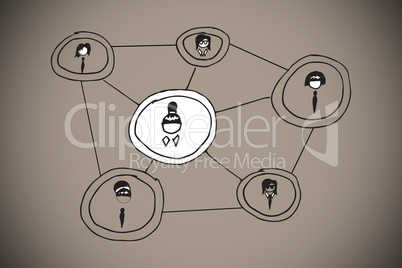 Composite image of community ties doodle
