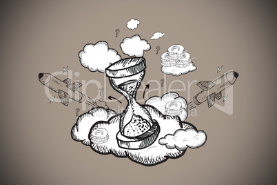 Composite image of hourglass doodle