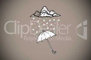 Composite image of umbrella doodle