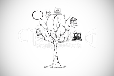 Composite image of application tree doodle