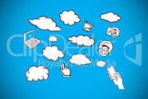 Composite image of cloud computing doodle