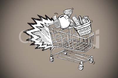 Composite image of e commerce doodle
