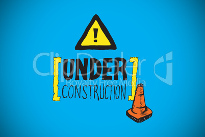 Composite image of under construction doodle