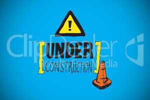 Composite image of under construction doodle