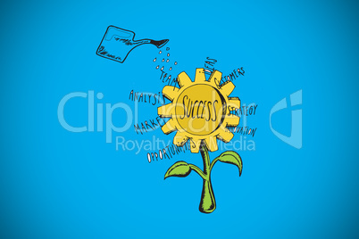 Composite image of success sunflower doodle Composite image of success sunflower doodle