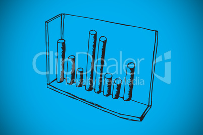 Composite image of bar chart doodle