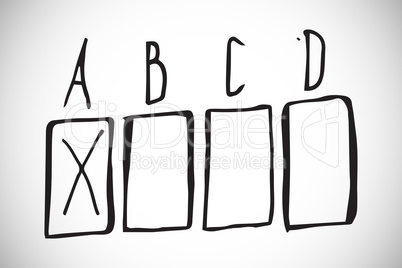 Composite image of multiple choice doodle