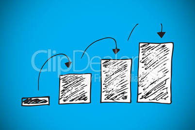 Composite image of bar chart doodle