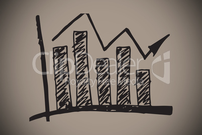 Composite image of bar chart doodle