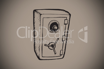 Composite image of large safe doodle