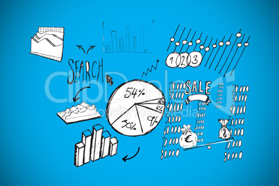 Composite image of data analysis doodles