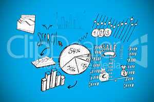 Composite image of data analysis doodles