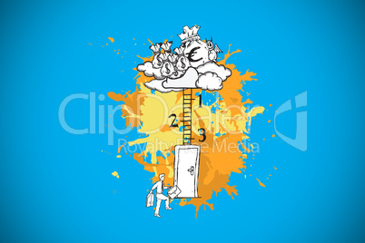 Composite image of career progession concept on paint splashes