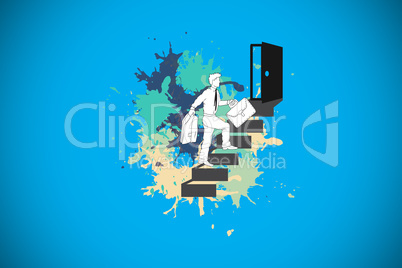 Composite image of career progression concept on paint splashes