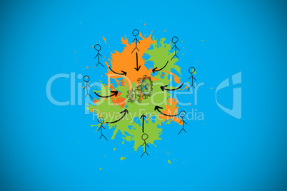 Composite image of human resources concept on paint splashes