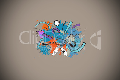 Composite image of communication concept on paint splashes