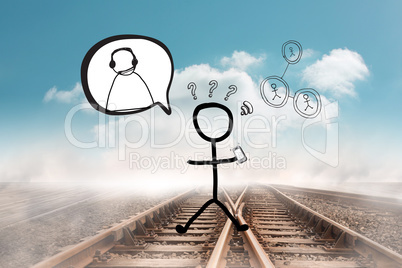 Composite image of stick figure doodle
