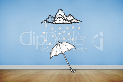 Composite image of umbrella doodle