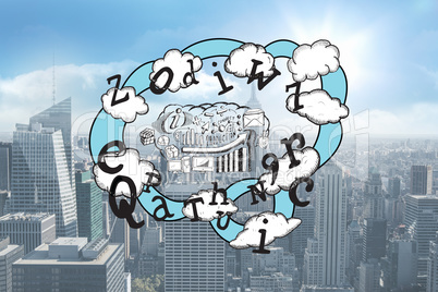 Composite image of brainstorm and cloud computing doodle