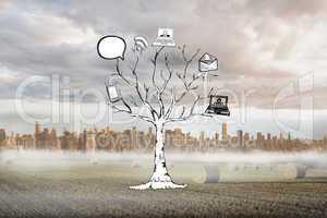 Composite image of application tree doodle