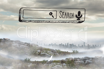Composite image of search bar doodle