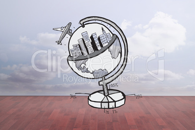 Composite image of travel and tourism doodle
