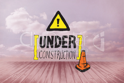 Composite image of under construction doodle